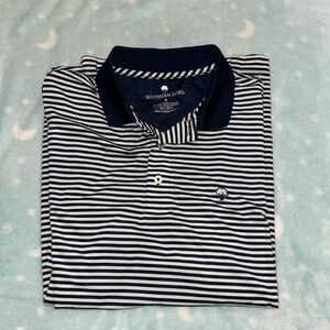 navy and white polo